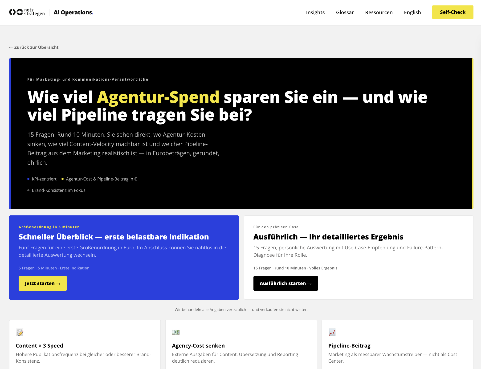 AI Check — Auswahl